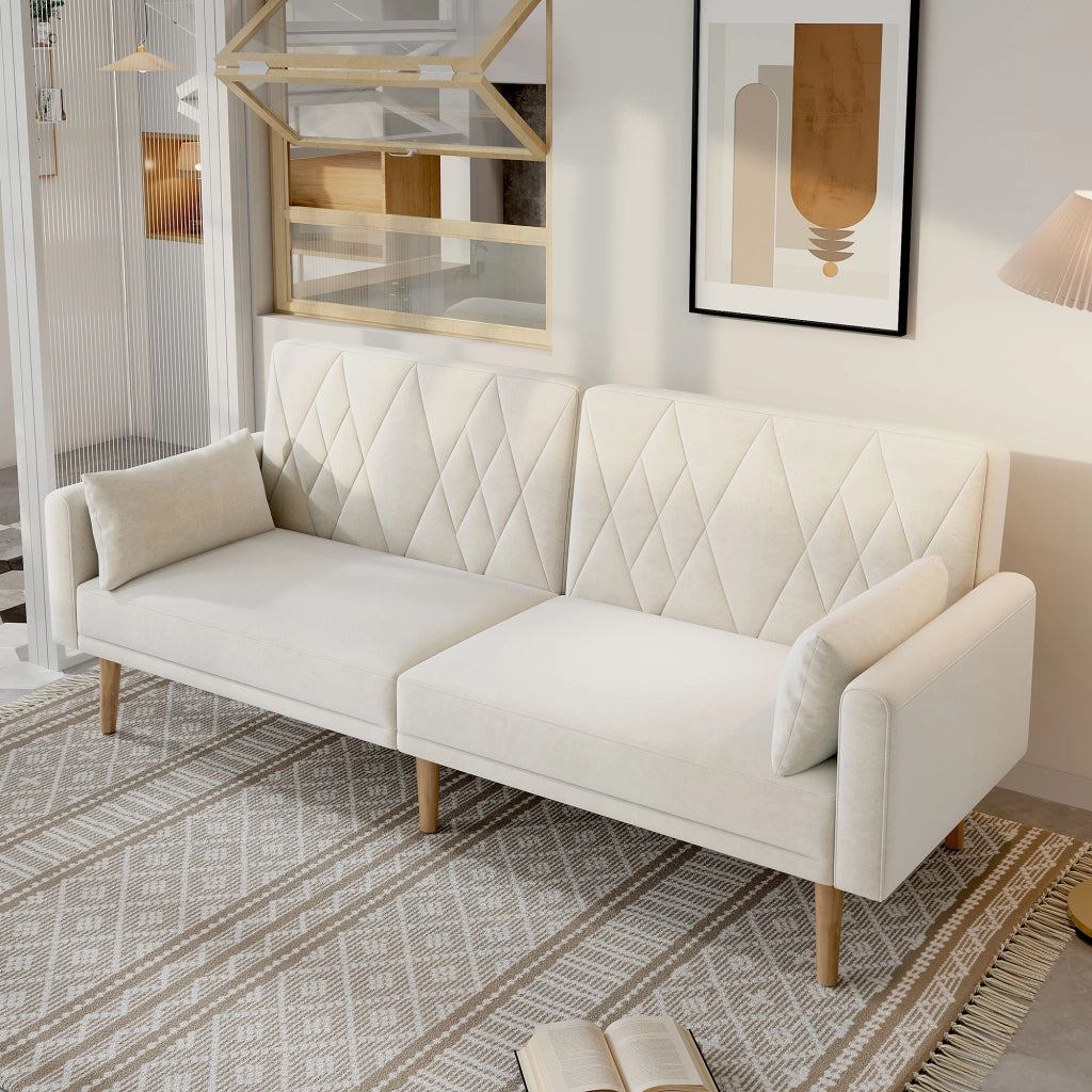 Divano Letto 2 Posti in Velluto ¨C MINIMAL ¨C Grigio