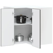 Pensile da Cucina ad Angolo-Mobile Cucina da Parete Kalmar Nero in Legno Multistrato