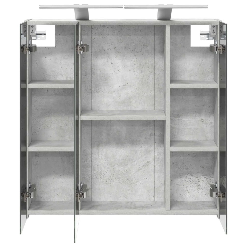 Mobiletto per specchio da bagno Grigio cemento 889098