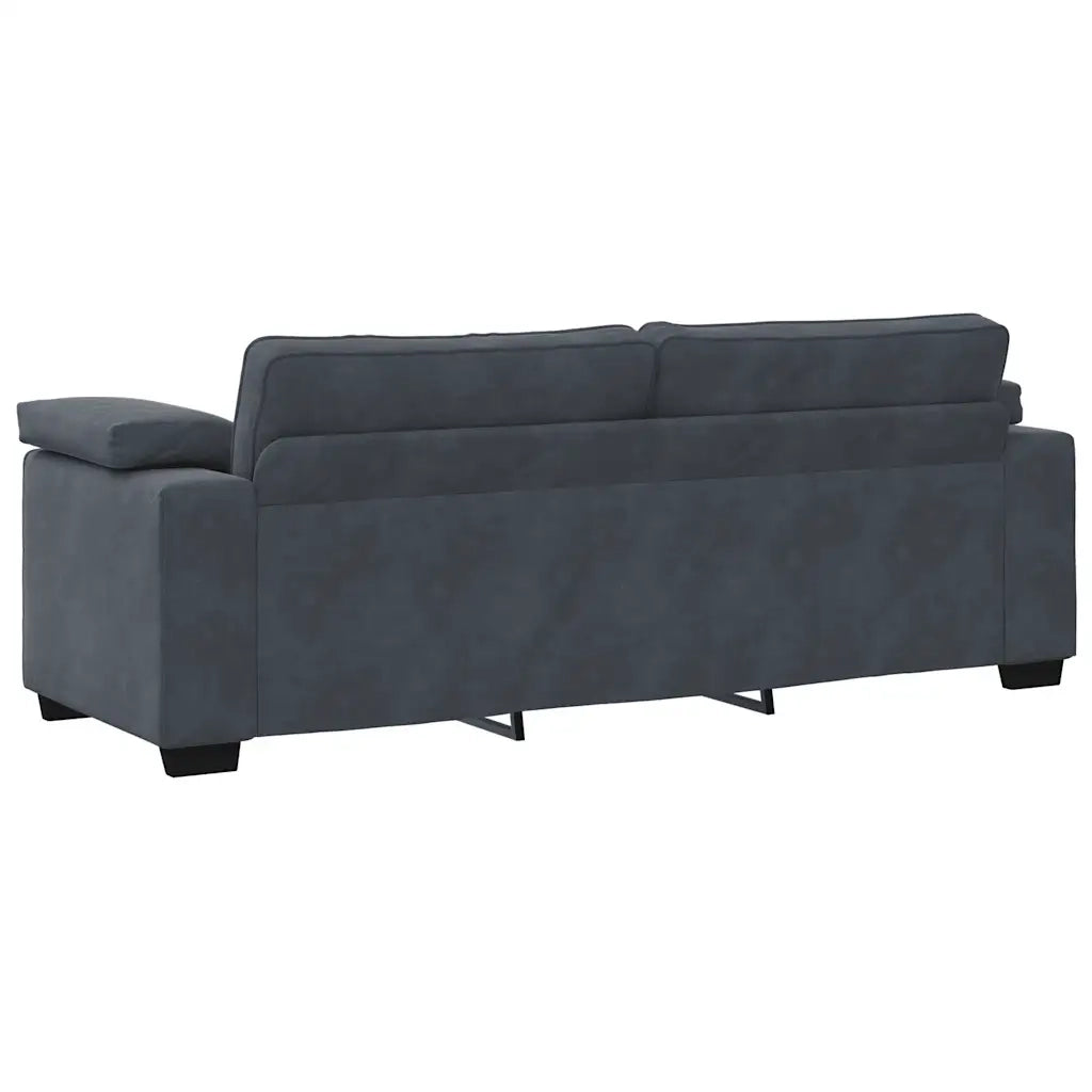Set di Divani 3 pz con Cuscini Grigio Scuro in Velluto 3324668