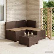 Divano da giardino 3 posti con cuscini in look rattan 3 posto 8011894
