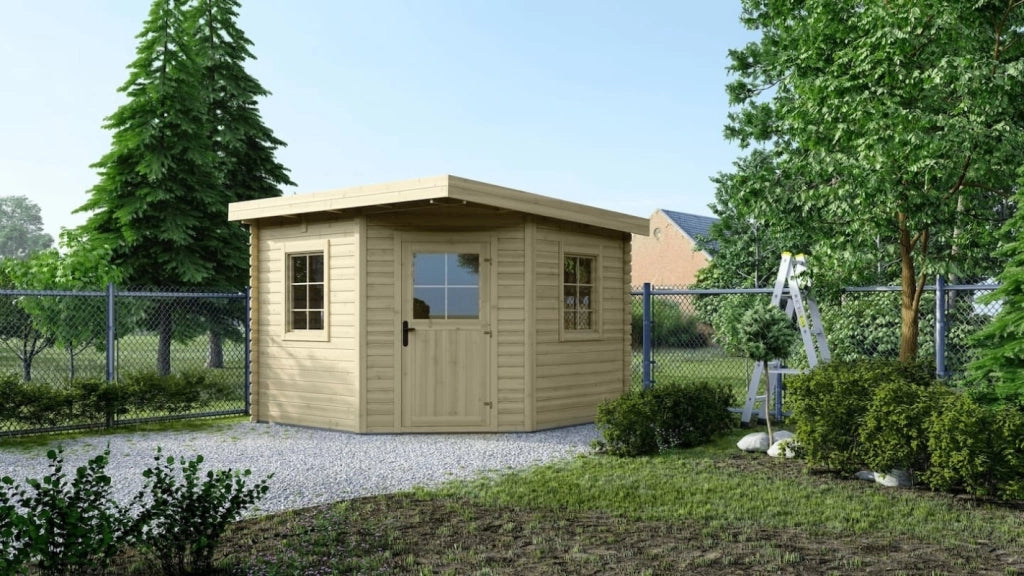 Casetta da giardino in legno - 8m2 - 3x3m - 28mm - colore: naturale - DOM665 - ALTANKA
