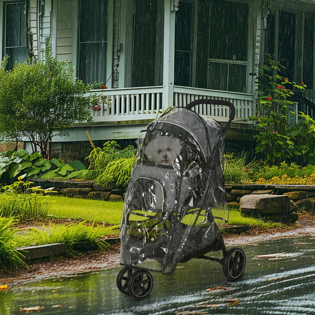 Carrello per animali domestici pieghevole ¨C zephmum ¨C Grigio e nero 83x55x101 cm