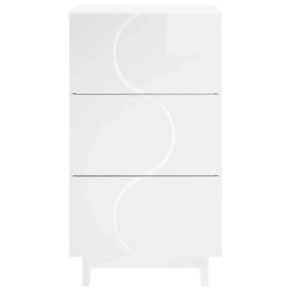 Armadio da Notte Bianco Lucido 33,5 x 34,5 x 60 cm 8011431