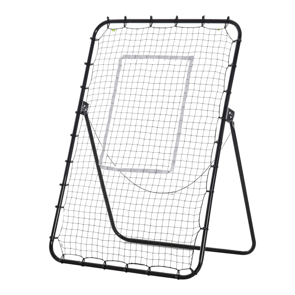 Rete da calcio regolabile in altezza e angolo ¨C zephmum ¨C 123x73x178,5 cm nero e bianco