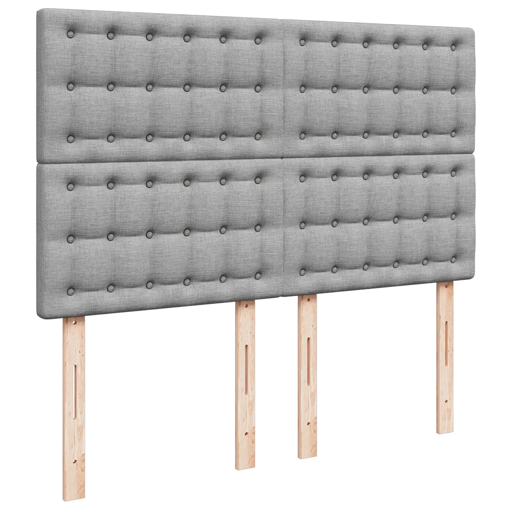 Giroletto a Molle con Materasso Grigio Chiaro 140x190cm Tessuto 3292065