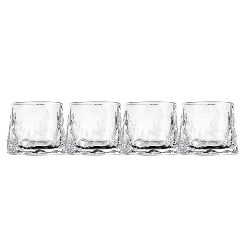SET BOTTIGLIA CUBO IN VETRO DA 1 LITRO CON 4 BICCHIERI DA LIQUORE ROYAL CAPIENZA 150 ML