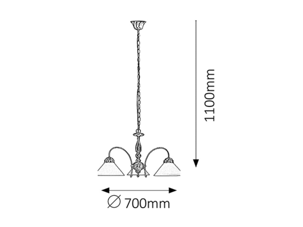 Lampadario classico Marian Rabalux 3xE27 bronzo bianco