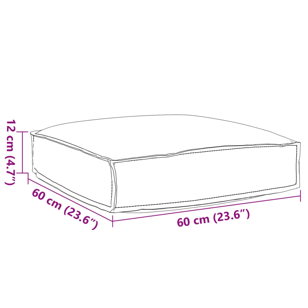 Cuscino per Pallet per Seduta Motivo a Foglie 60x60x12 cm Tessuto Oxford