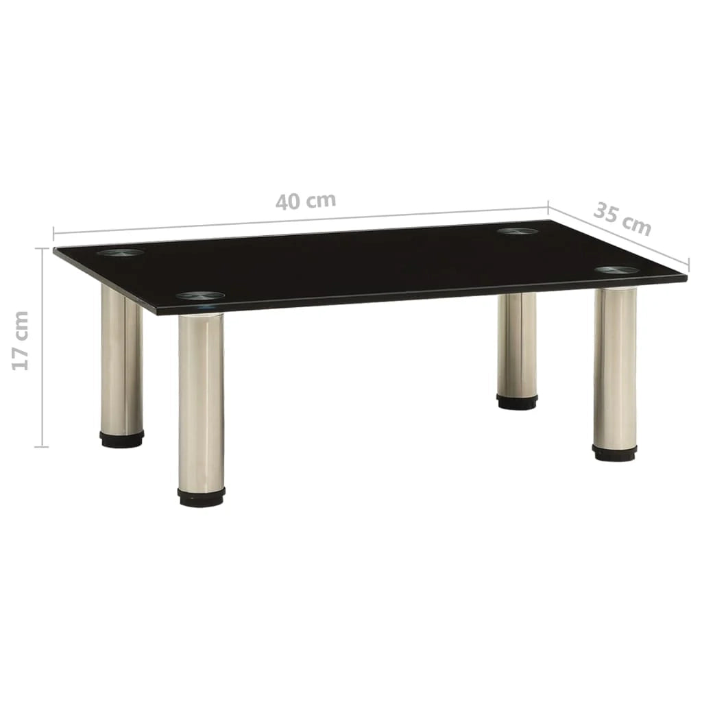 Mobile TV multimediale scaffale per televisione televisione buffet sala da pranzo soggiorno camera da letto 40 x 35 x 17 cm vetro temperato nero 02_0026128