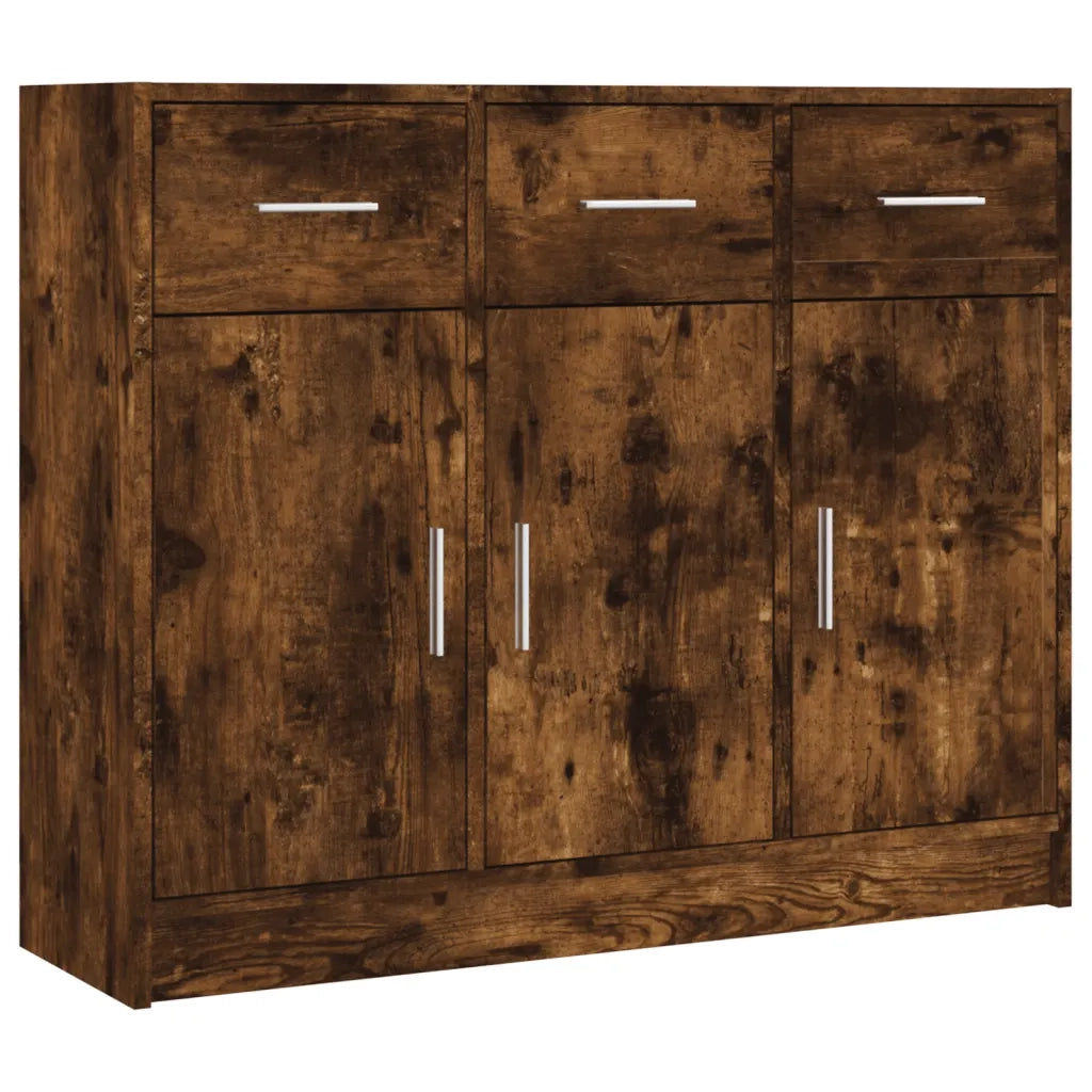 Credenza-Buffet-Armadio da cucina Rovere Fumo 91x28x75 cm in Legno Multistrato