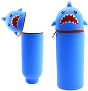 Etui 2 in 1 di silicone morbido - Etui Kawaii, Etui schattoso con cartoon blu squalo