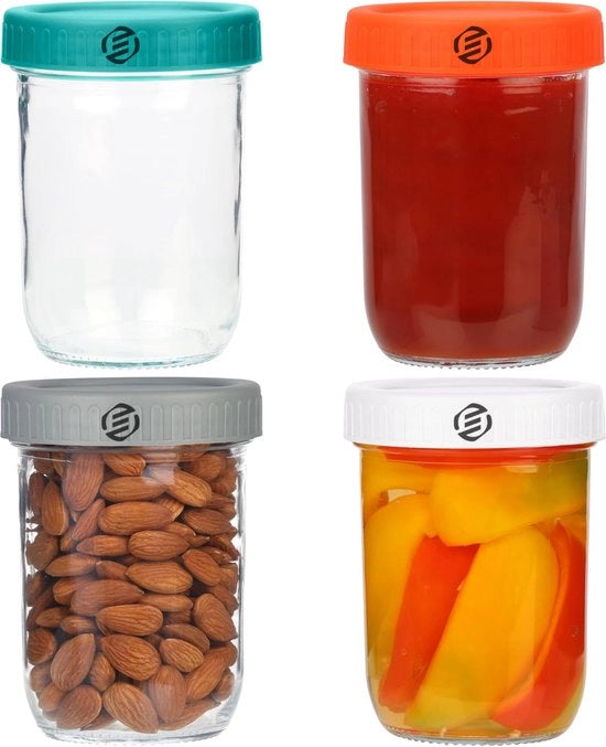 Set di contenitori per overnight oats in vetro di mason - Muesli - Bicchiere per avena - Kit per preparare il breakfast