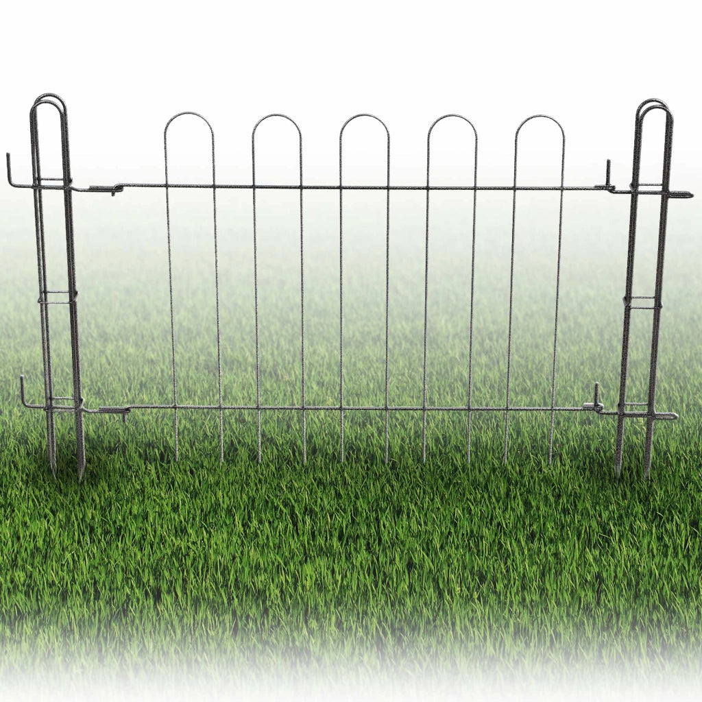 Cancello da giardino KADAX, pannello in metallo per recinzione con pali 93x72cm