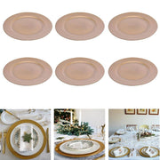 Trade Shop - 6 X Sottopiatti Natalizi In Plastica 33cm Decorazioni Natale Per La Tavola Gold -
