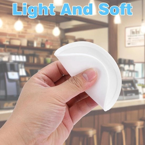 Set di 4 supporti rotondi in silicone per vetro - Antiscivolo e isolanti - Tavolo, scrivania, cucina - Protezione per mobili - Bianco
