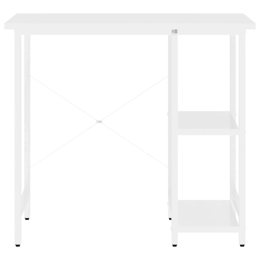 Scrivania per computer postazione di lavoro mobile per computer studio per computer 80 x 40 x 72 cm MDF e metallo bianco 02_0023716