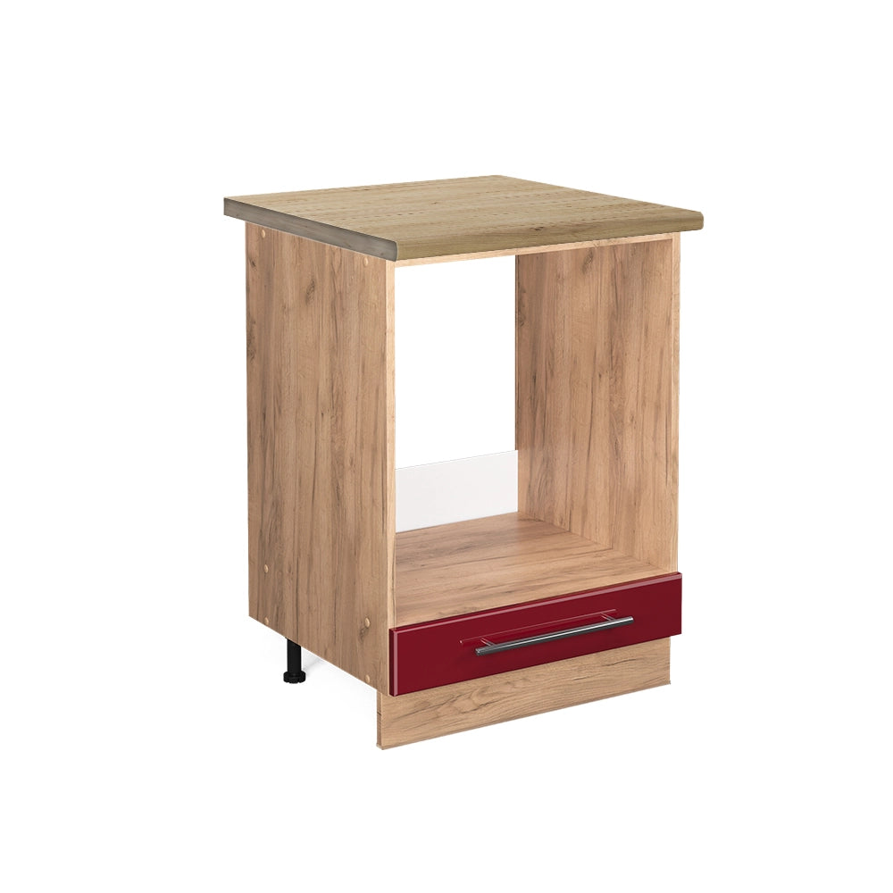 Mobile per forno da incasso Fame-Line Bordeaux lucido/Rovere dorato 60 cm, PL Rovere Vicco