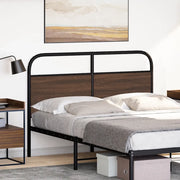 Testiera-Testata-Testiera Decorativa Rovere Marrone 135 cm in Acciaio e Truciolato