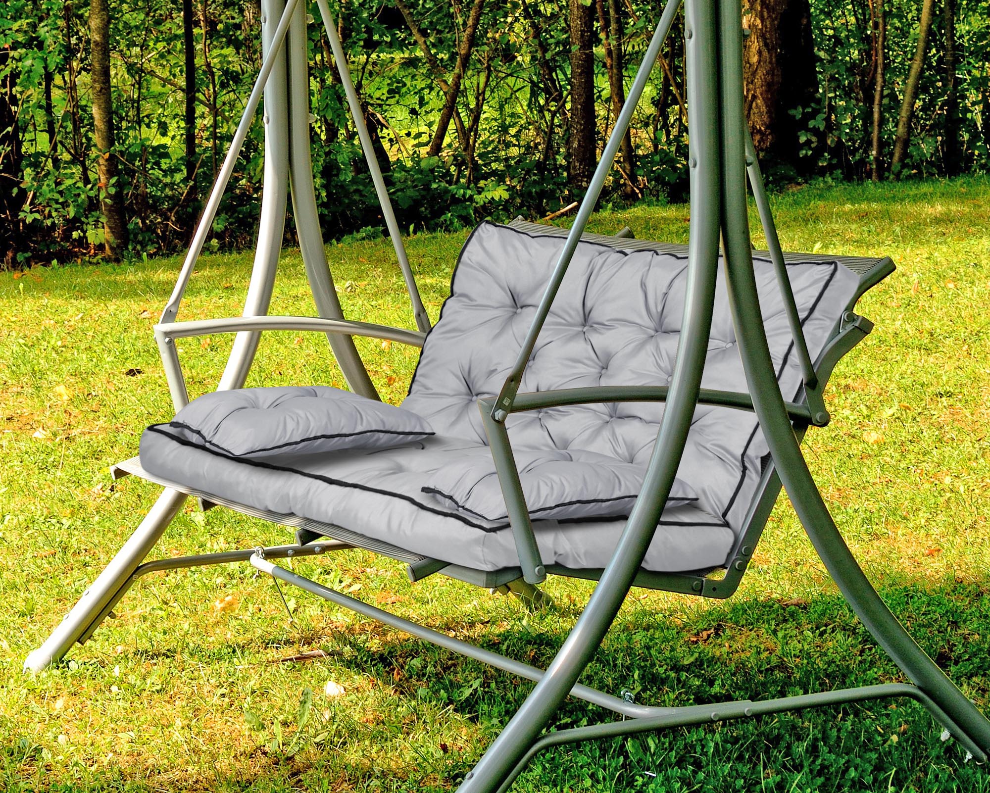 AIO FACTORY 100x60x50 cm Set da giardino impermeabile con cuscino grigio