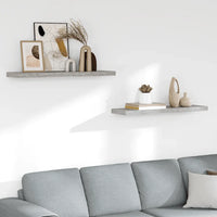 Scaffali a Parete 2 pz Grigio Cemento 90x23,5x3,8 cm in MDF cod mxl 33214