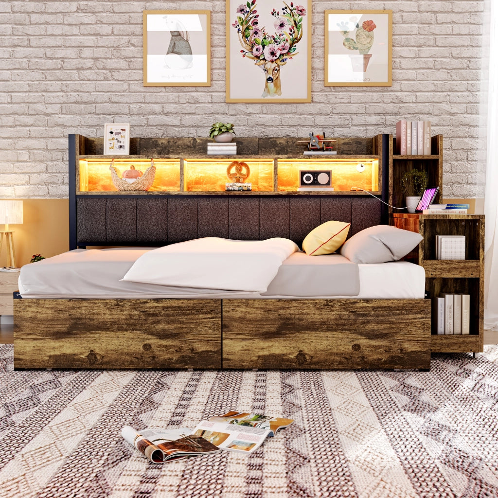 Letto sofà con scrivania estraibile metallo legno 90x200 cm