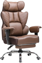 Sedia da ufficio 150 kg, Sedia da gioco, Sedia da gioco ergonomica con seduta ampia Sedia a schienale alto in pelle braccioli regolabili supporto lombare a molle insacchettate