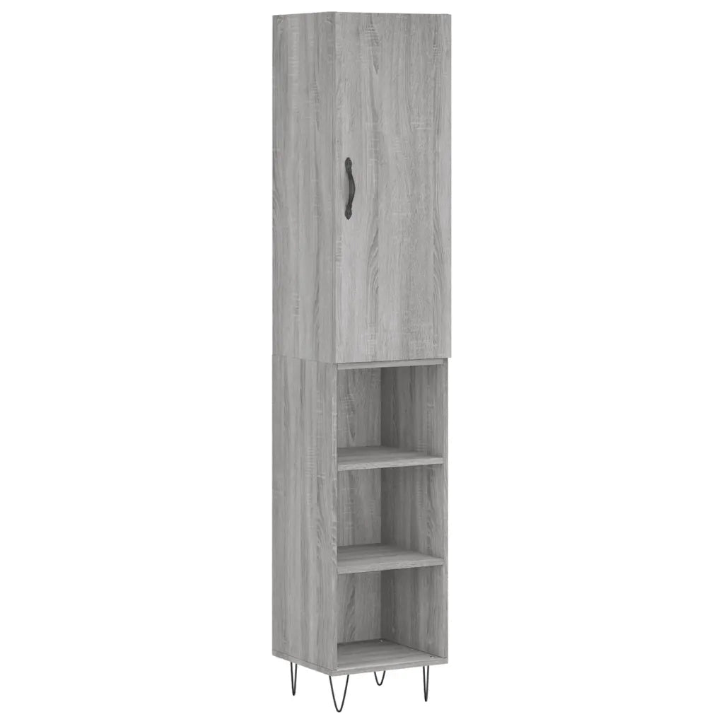 Credenza-Buffet-Armadio da cucina Grigio Sonoma 34,5x34x180 cm in Legno Multistrato 551741