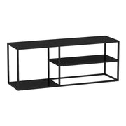 Tavolino da caffè consolle laterale con 2 ripiani 120 x 50 x 50 cm acciaio nero opaco 03_0010849