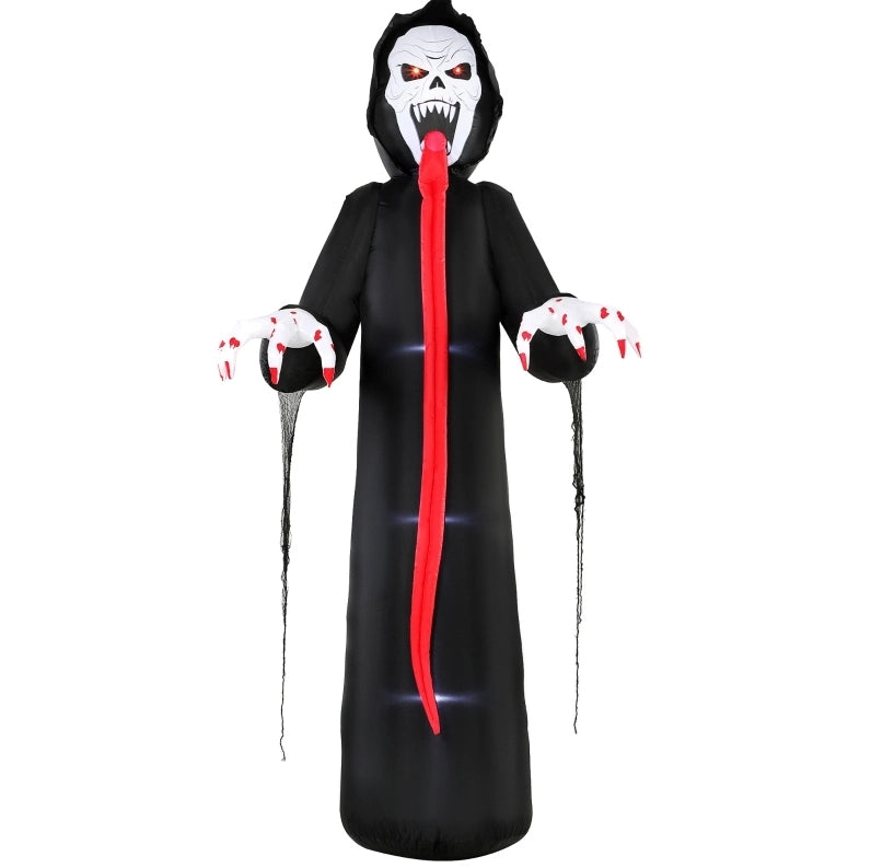 DECORAZIONE HALLOWEEN Scheletro Gonfiabile 310 cm Nero con LED