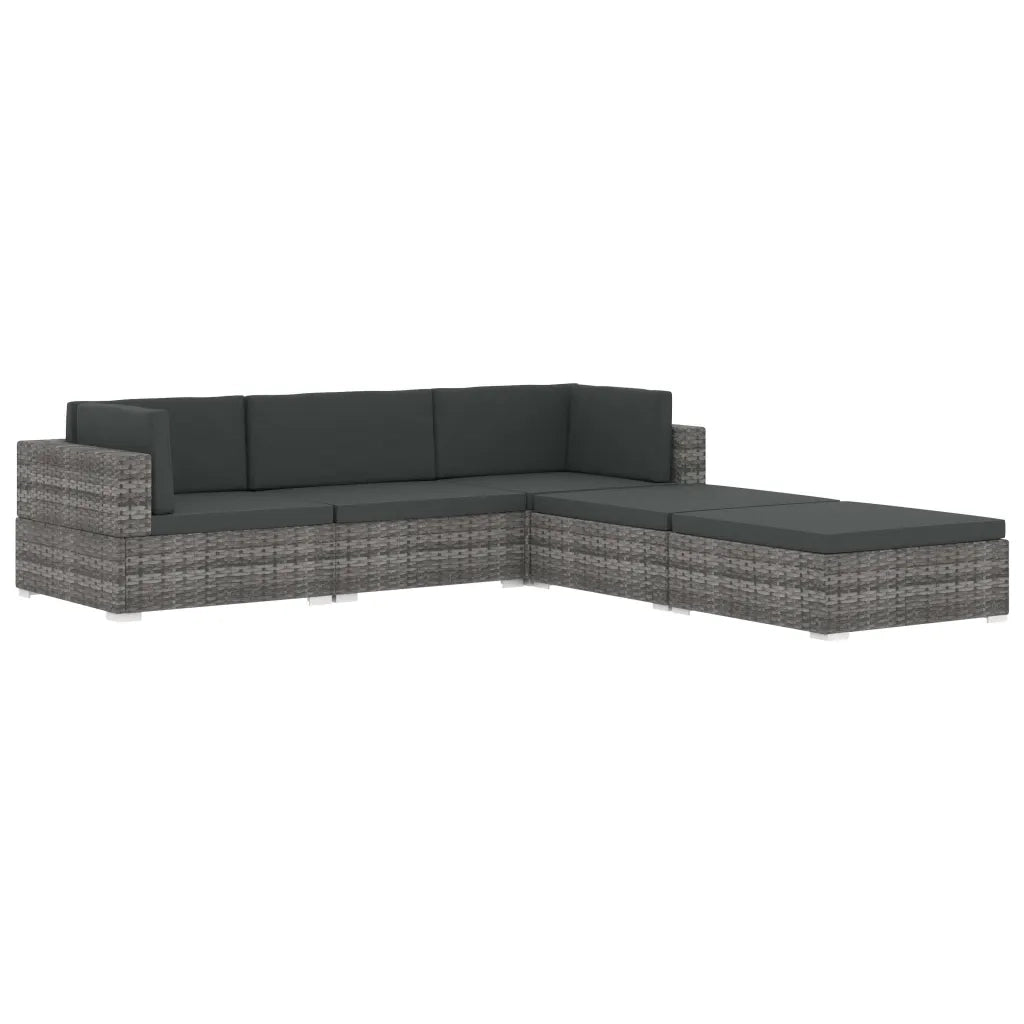 Seduta Centrale Modulare 1 pz con Cuscini in Polyrattan Grigio cod mxl 74030