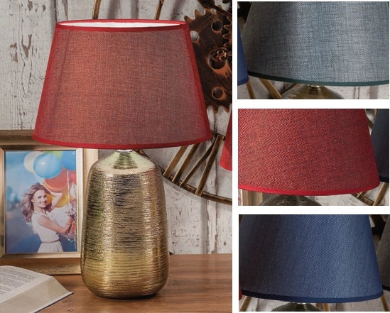 Lampada Lume da Tavolo con base in ceramica oro couche 43 cm 3 Colori