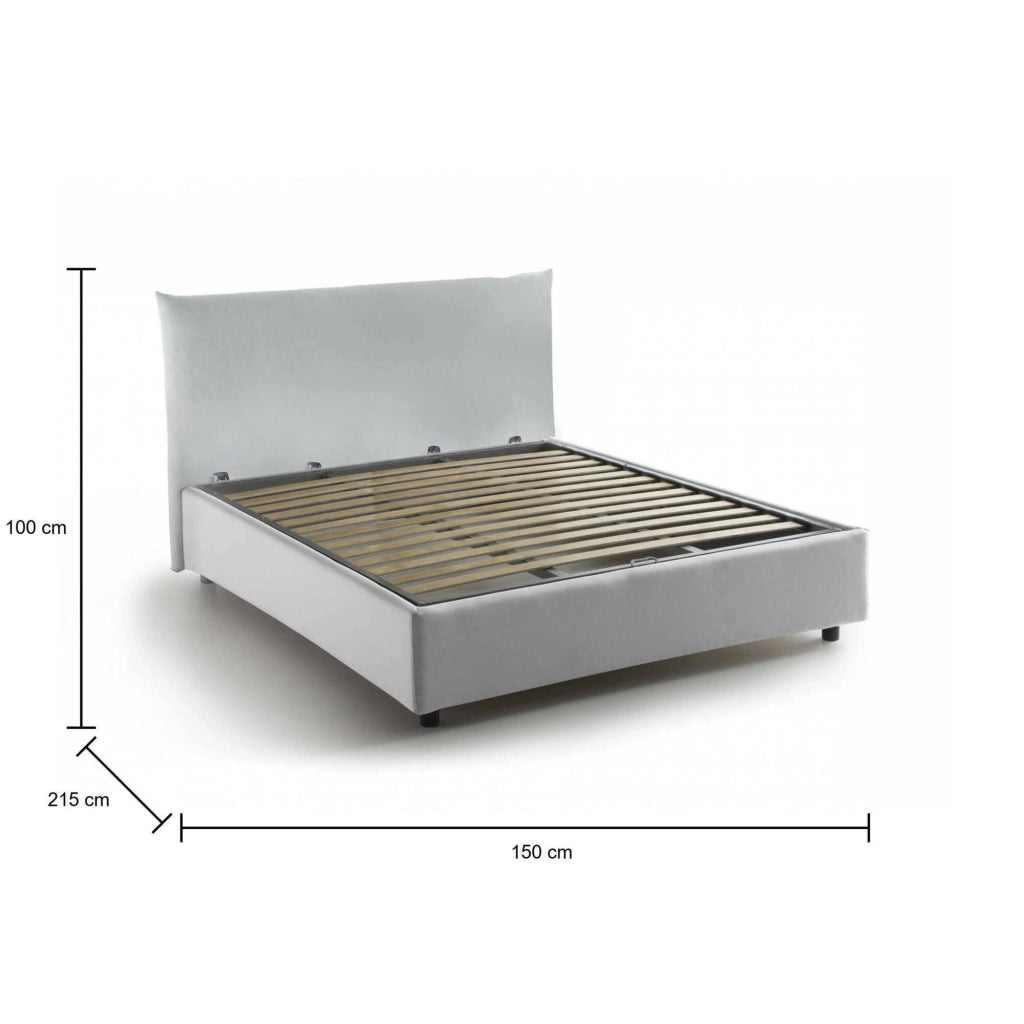 Amorino, Letto Piazza e Mezza Sfoderabile Made in Italy, Bianco