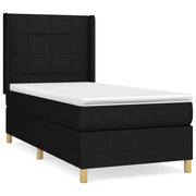 Letto singolo | Letto per adulti | Giroletto a Molle con Materasso Nero 80x200 cm inTessuto