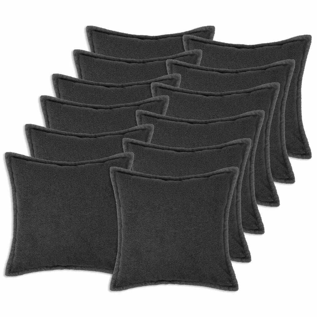 Federa 12 pcs HOUTEN Grigio Scuro 45 x 45 cm Bouclé 918672