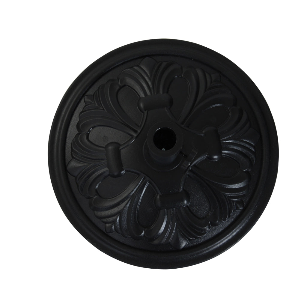 Base per Ombrellone Rotonda in HDPE e Cemento 13 kg ¨C zephmum ¨C Nero ?48x34 cm per ?35/38/48 mm