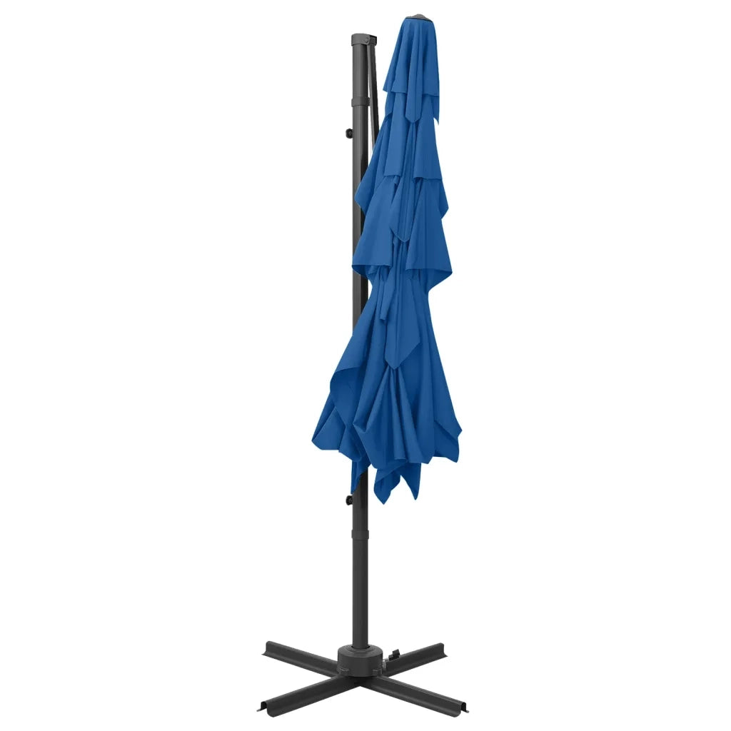 Ombrellone a Sbalzo 4 Livelli Palo in Alluminio 250x250 cm Blu 313827