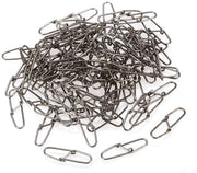 Clip di Potenza 100 pezzi - Acciaio Inossidabile - Duraturo - Doppio Slot - Lega di Alta Qualità Rame - Argento - Solido e Resistente ai Colpi - Clip per Pesce