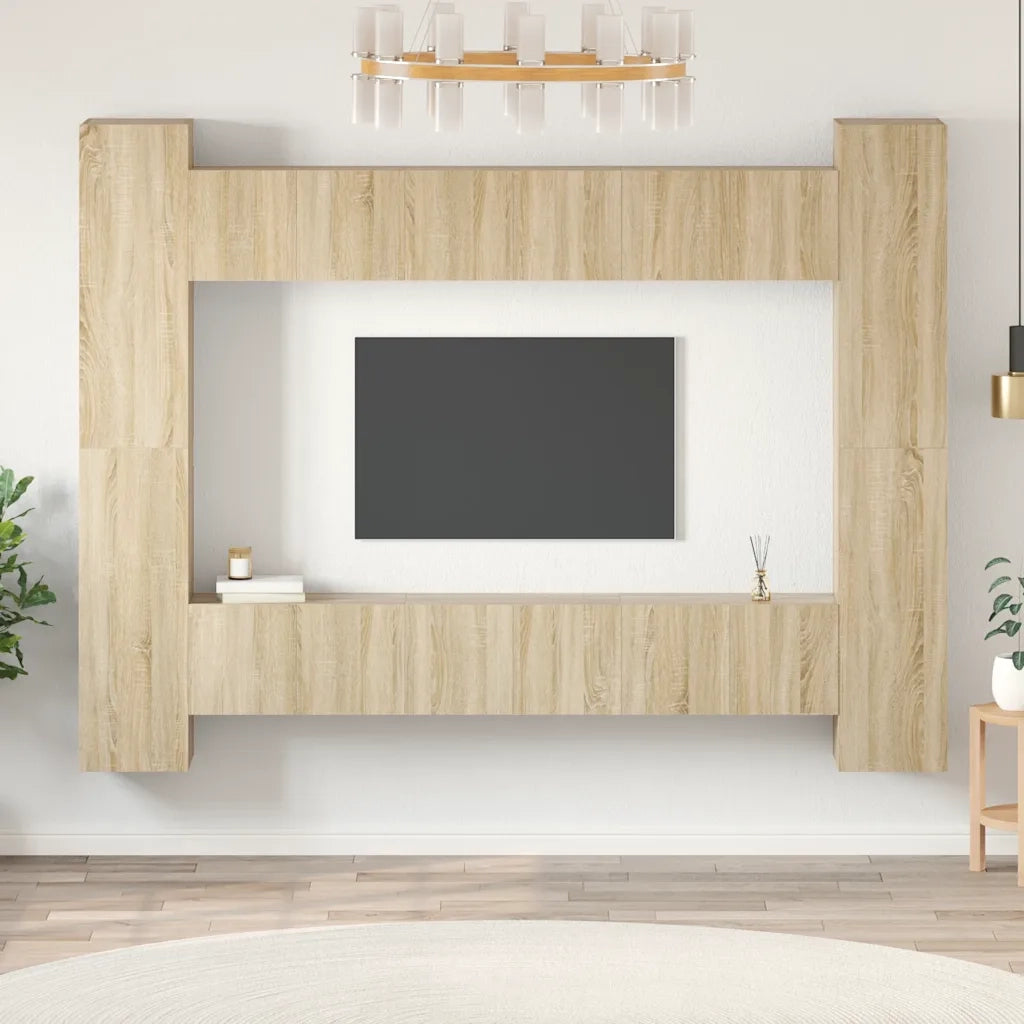 Set Porta TV 10 pz Rovere Sonoma in Truciolato cod mxl 6857