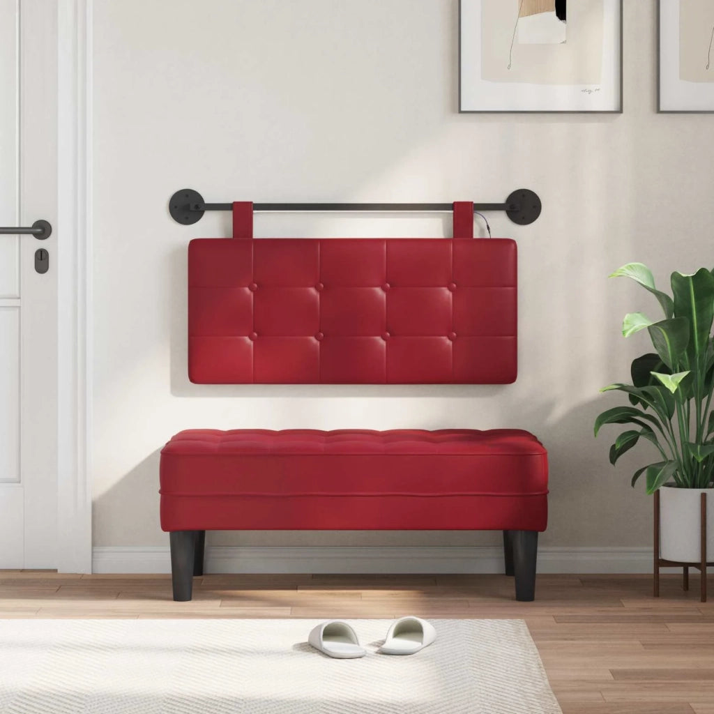 Testiera | Testata sospesa Con luce LED Rosso Vino Similpelle