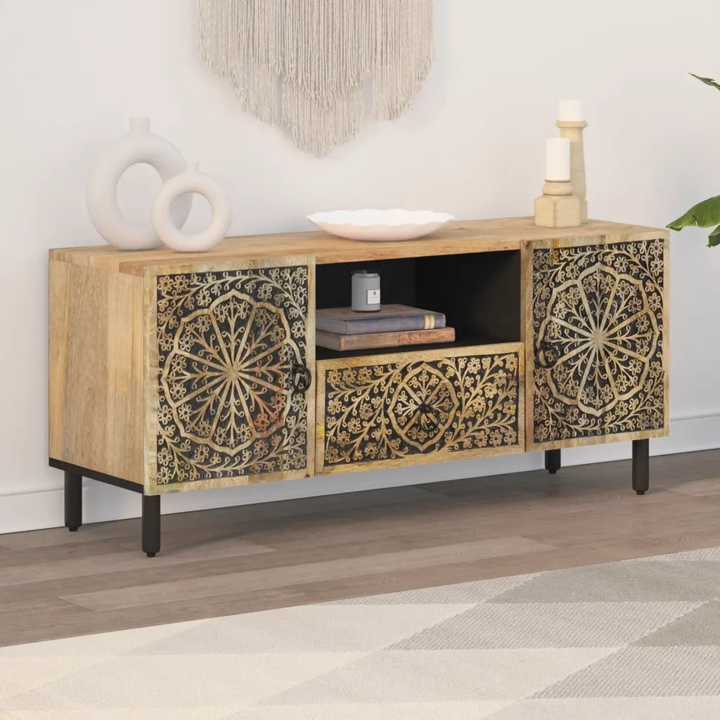 Mobile Porta TV 105x33x46cm in Legno Massello di Mangocod mxl 112230