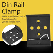 Clip per rail DIN a vaso largo in alluminio - 35mm - Nero opaco - Adatto per clip a vite - Modello a 5 fori