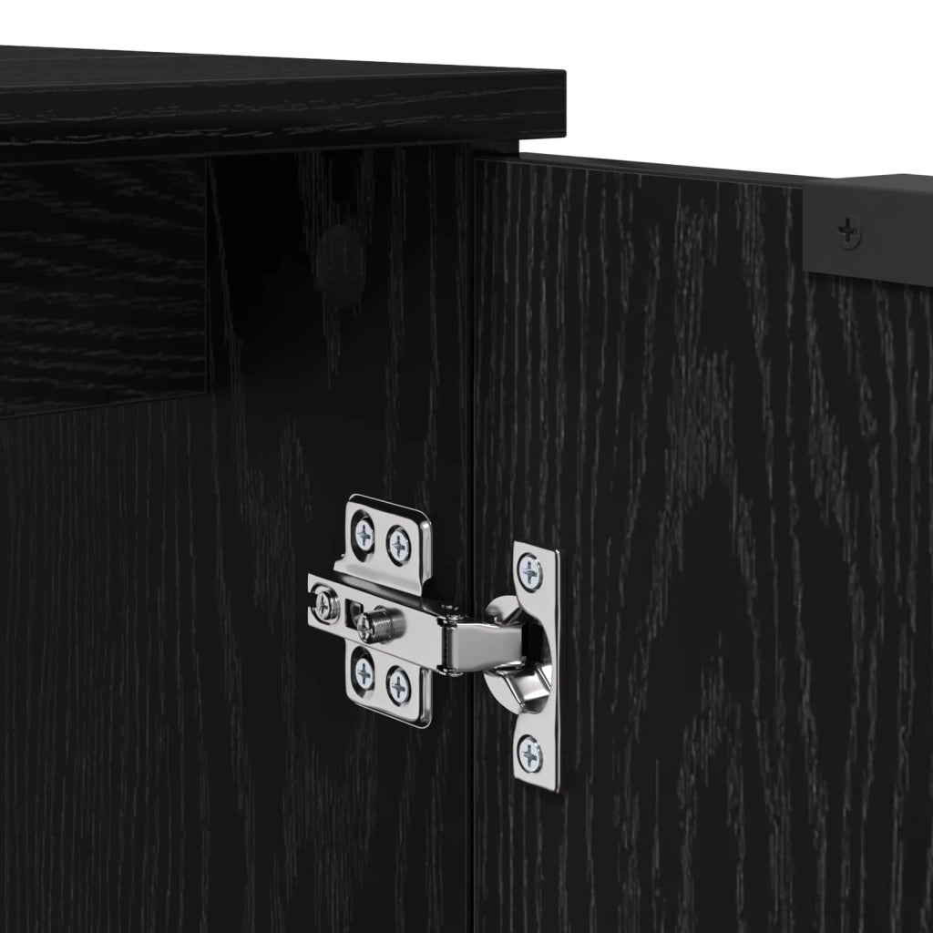 Mobile da Bagno con porta Rovere Nero 64,5 x 33,5 x 59 cm
