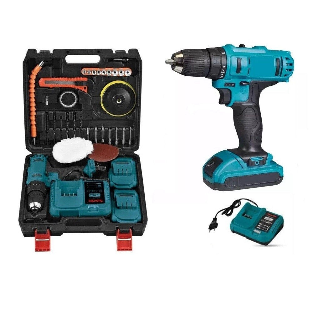 Trade Shop - Trapano Avvitatore A Percussione Doppia Batteria 48v 4ah + Accessori Mls0002 -