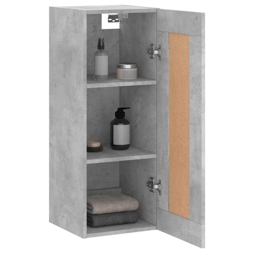 Mobile a Parete Grigio Cemento 34,5x34x90 cm Legno Multistrato 835022