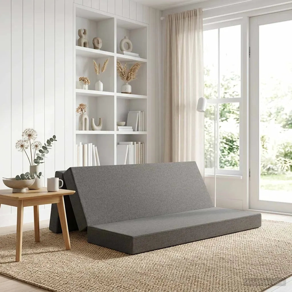 Divano Letto Pieghevole 200 x 67 x 45 cm Grigio Chiaro 900256