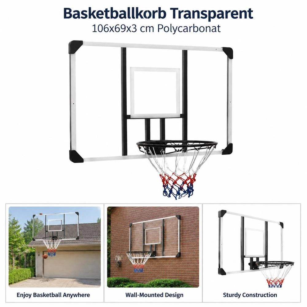 Transparent Basketball Hoop, 106x69x3 Cm, Polycarbonate