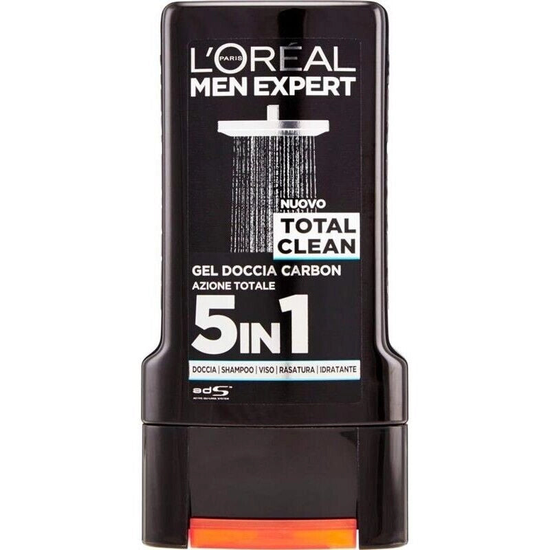 L'OREAL SET 2 PZ PARIS MEN EXPERT GEL PER DOCCIA DA 300 ML TOTAL CLEAN AL CARBONE