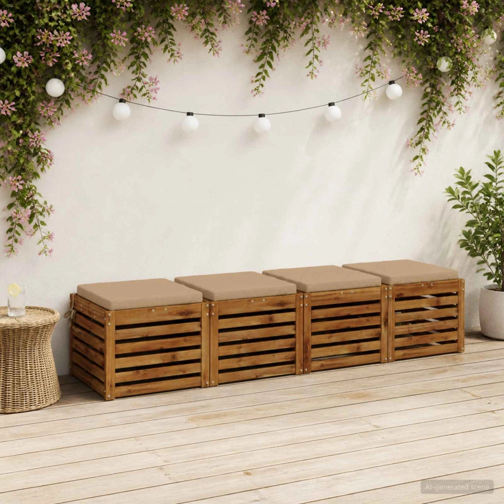 Cuscini per Sedia in 4 Pezzi SOEST 4 pz 100% Poliestere Sabbia 944357