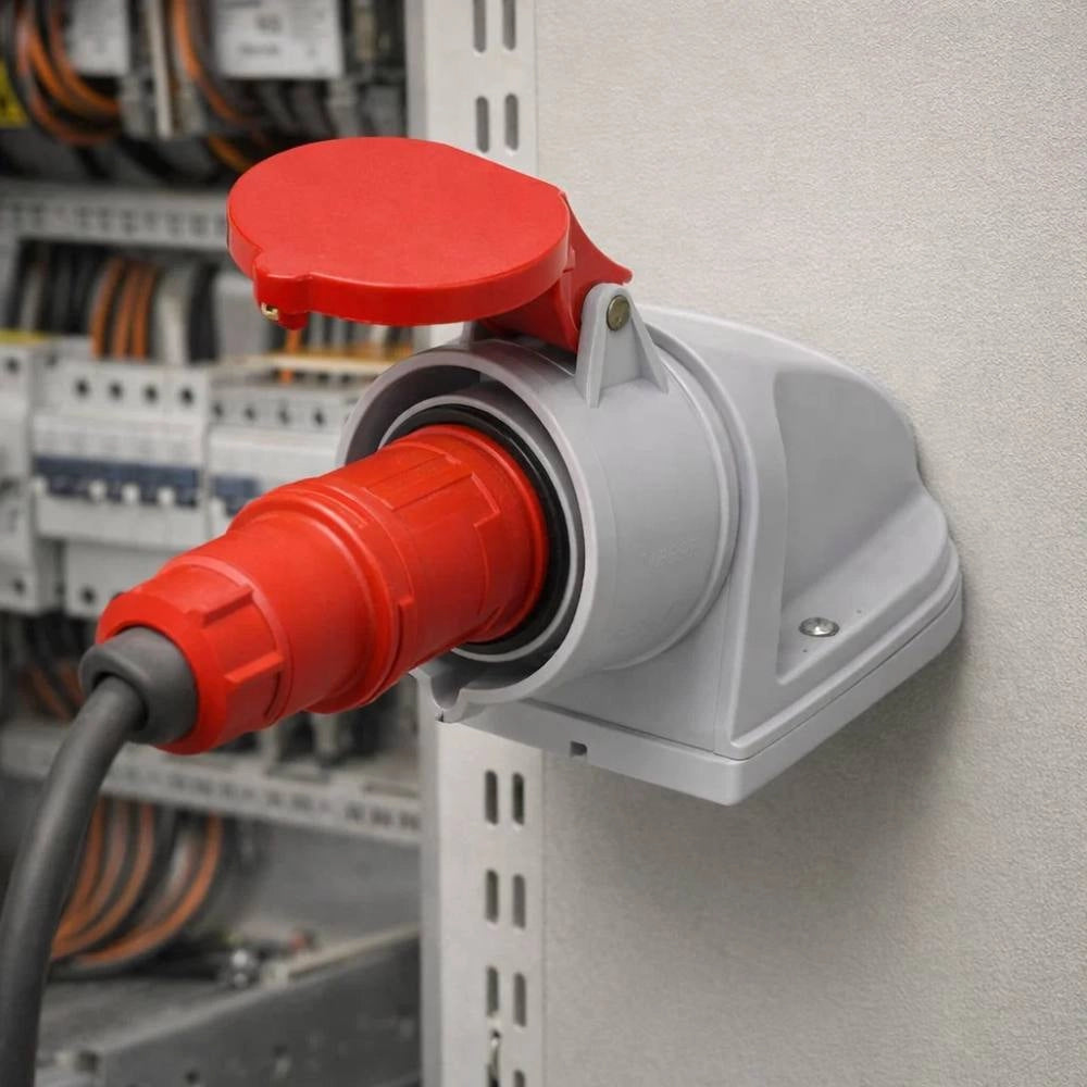 Presa industriale ecova 30514 trifase 16a 415v ip44 da parete
